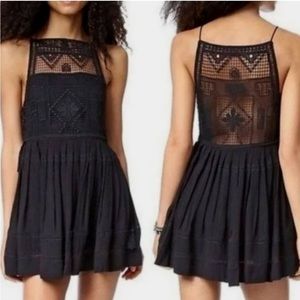 Free People Emily Crochet Mini Dress